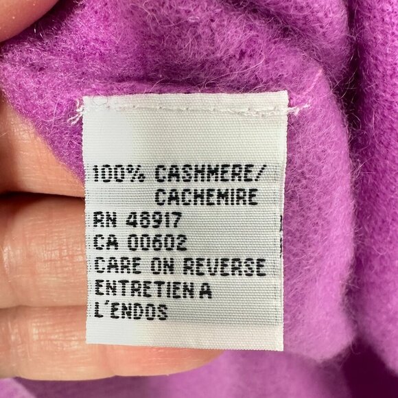 100% Cashmere Purple Crew Neck Sweater - Picture 6 of 7